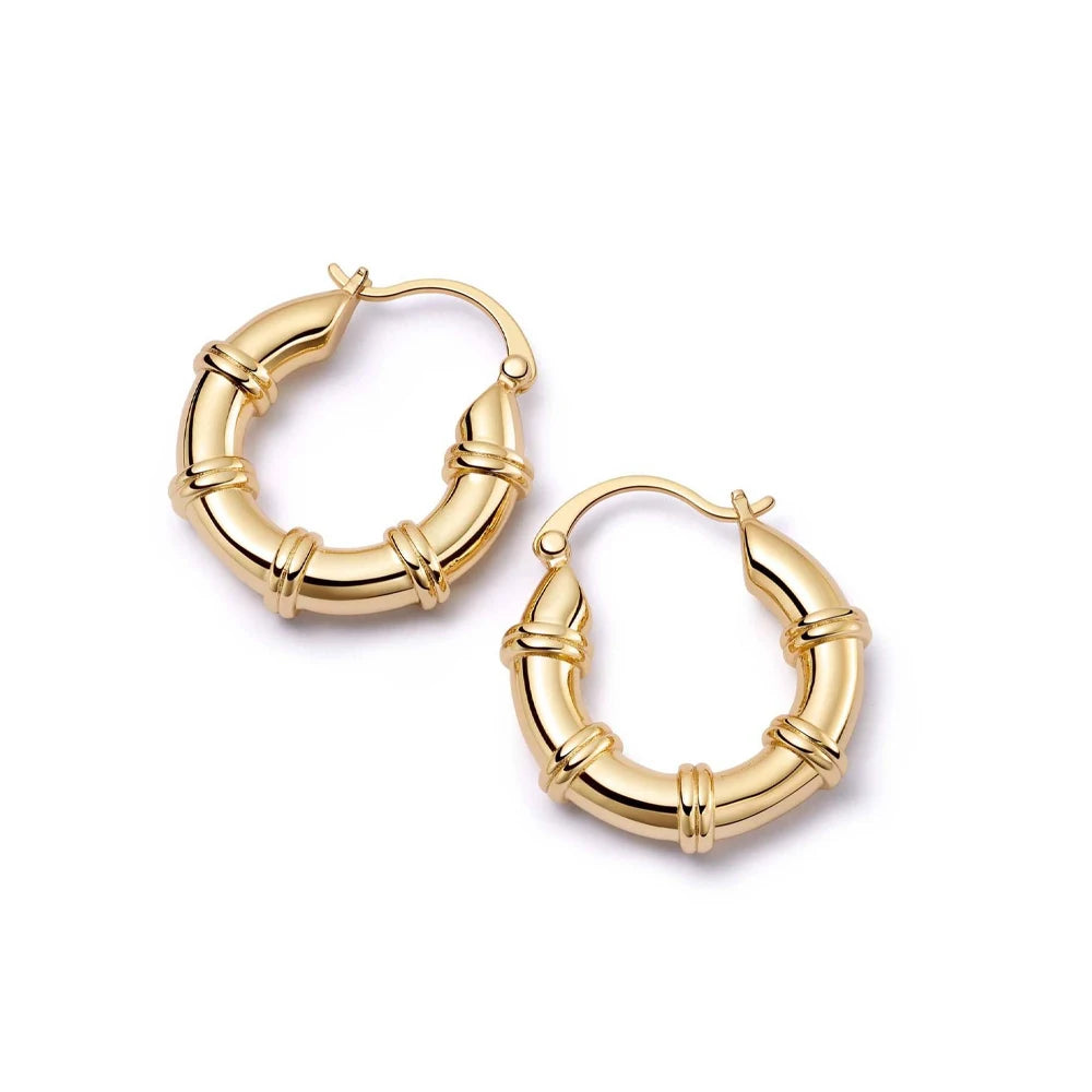 20mm Stainless Steel Hoop Earrings for Women Smooth Metal Round Chunky Ear Buckle Huggie Earrings Jewelry Accessories Wholesale