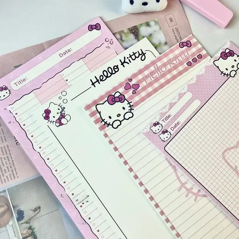 2025 Sanrio Hello Kitty Notebook - Kawaii Anime Heart Grid & Lines, Student Office Stationery