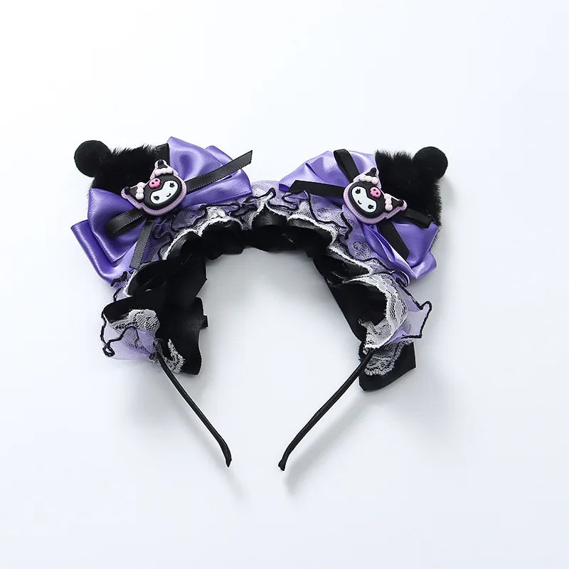 2025 Cosplay Kuromi Lolita Princess Dress Children Birthday Party Costume Summer dress Bow Puffy Skirt Dress Suit Girls Gift