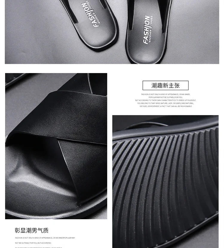 Sandals for Men Slippers Genuine Leather Luxury Brand Fashion Men Flats Casual Non-slip Beach Sandalia Zapatos Hombre 2024