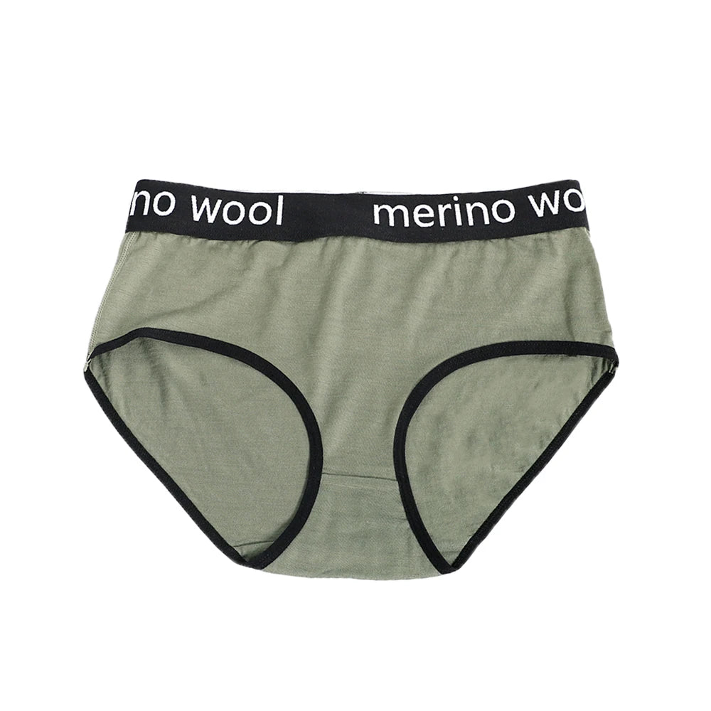 Women's 100% Merino Wool Bikini Brief Merino Underwear Lightweight Briefs Women Sports Active Panties Soft Breathable Anti-Odor