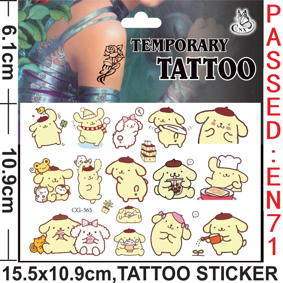 Sanrio series Tattoo Stickers Waterproof Cute Sticker Anime Birthday Party Supplies Decoration For Kids Women Men Gift