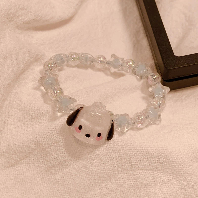 Sanrio Beaded Bracelet Cartoon Kuromi My Melody Cinnamoroll Bracelet Cute Sweet Jewelry Girl Gift