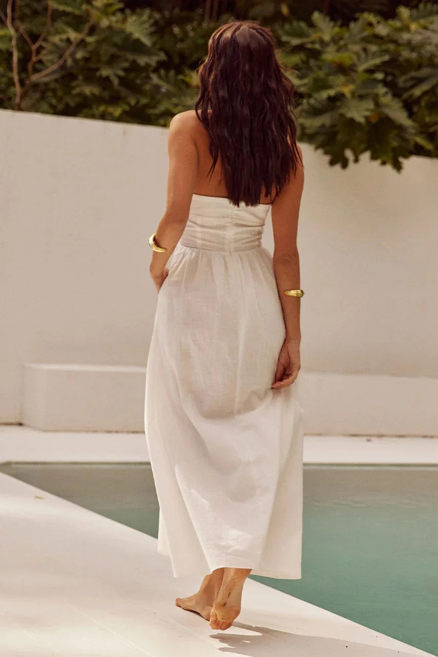 Fashion Halter Neck Long Dresses Women 2024 Summer New Sexy Backless Temperament Commuting Maxi Dress Female Streetwear Vestidos
