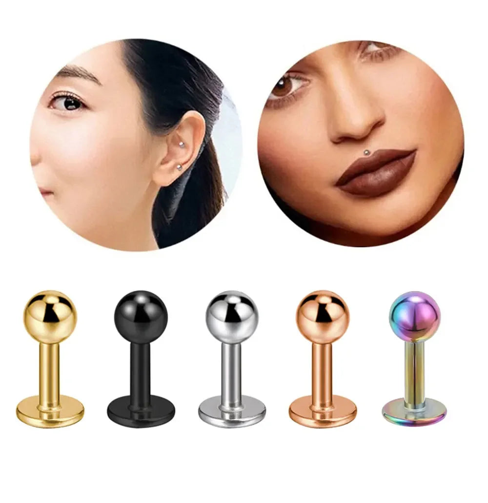 12PC/set Surgical Steel Body Piercing Jewelry Lot Bulk Nose Ring Tongue Bar Lot Eyebrow Labret Piercing Set Horseshoe Ring