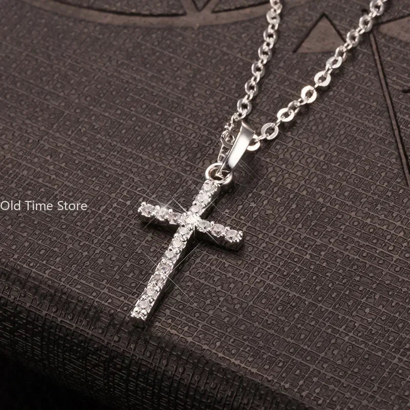 Gift Cross Necklace for Women - Gold Plated Cross Necklace Layered Small Side Necklace Women's Fashion Jewelry