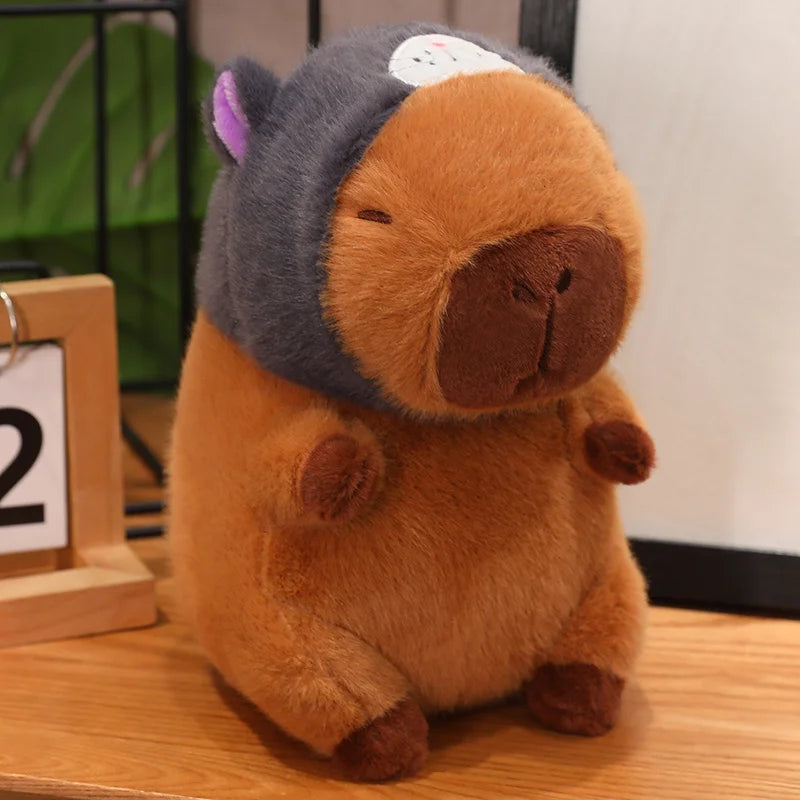 Capibara Plushies Doll Disney Stitch Pikachu Kuromi Lucifer Cat Hat Capybara Plush Toy Cartoon Stuffed Animal Doll Xmas Gifts
