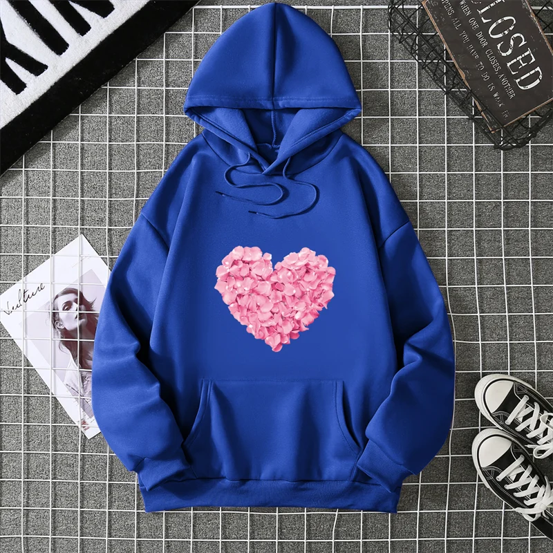 2025 Heart Shape Print Graphic Hoodies Cute Clothing Fashion Loose Pullover Sweatshirt Casual Girl Hoody Tops CYXX281