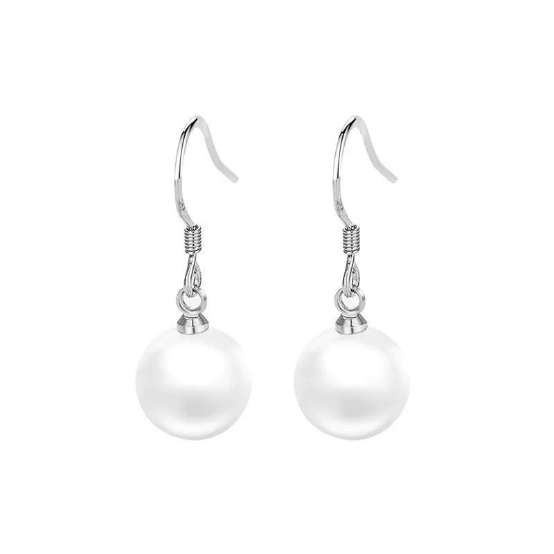 Korean Fashion Pearl Drop Earrings For Women Jewelry 2025 Trending New Luxury Women's Silver Plated Pearl Earrings Pendientes