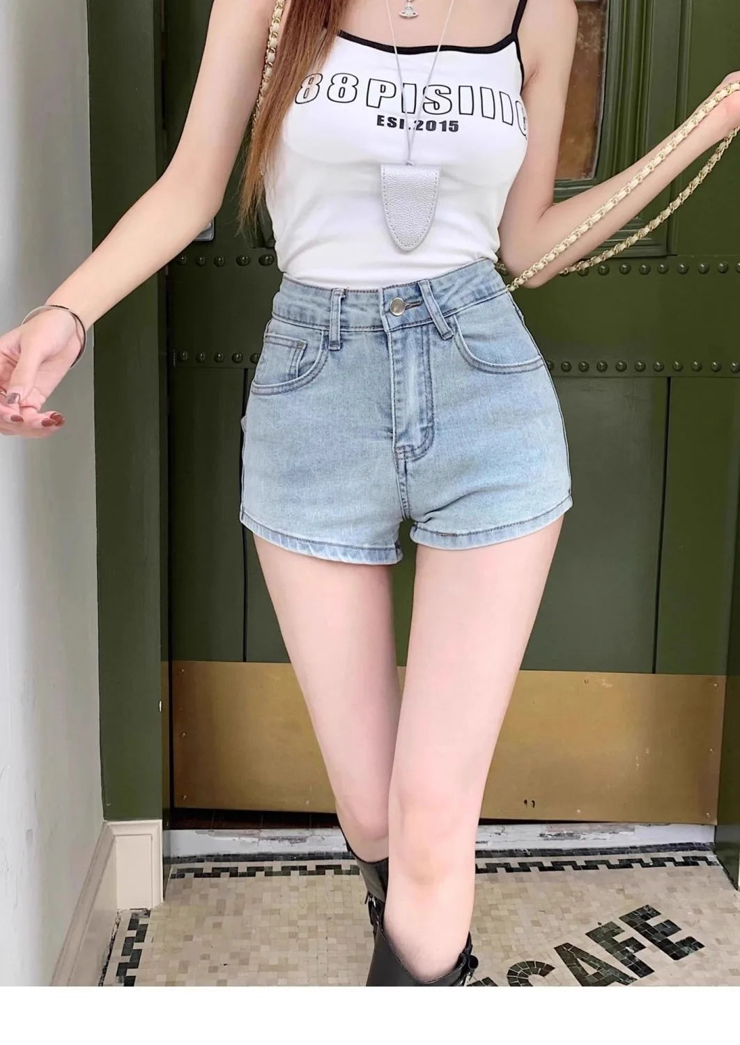 Women's Sexy Denim Shorts Y2K Petite High Waisted Hip Lifting Shorts with Personality 3D Bow Detail Slim Summer Hot Pants