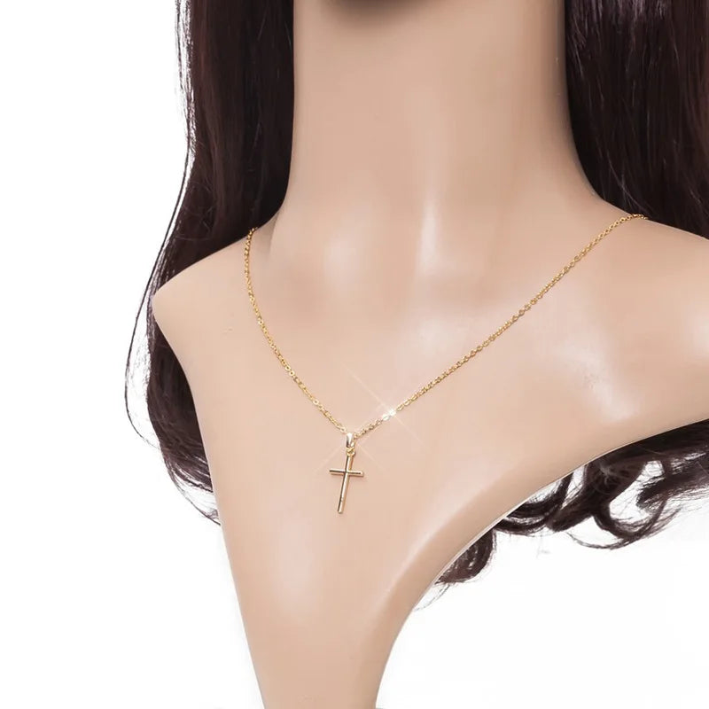 Gift Cross Necklace for Women - Gold Plated Cross Necklace Layered Small Side Necklace Women's Fashion Jewelry