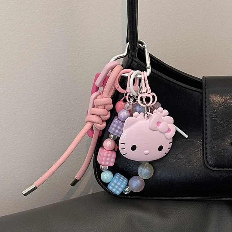 Sanrios Hellokittys Keychain Kawaii Cute Action Figure Rabbit Plush Key Chain Doll Pendant Bag Charm Accessories Keyring Ins