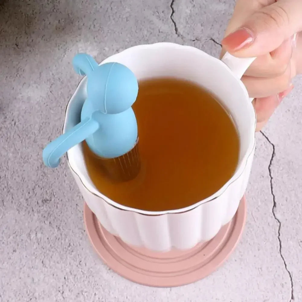 Stainless Steel Tea Infuser Kitchen Accessory Household Use Reusable Metal Makeup Brushes Massage Kitchen Dining Bar Garden
