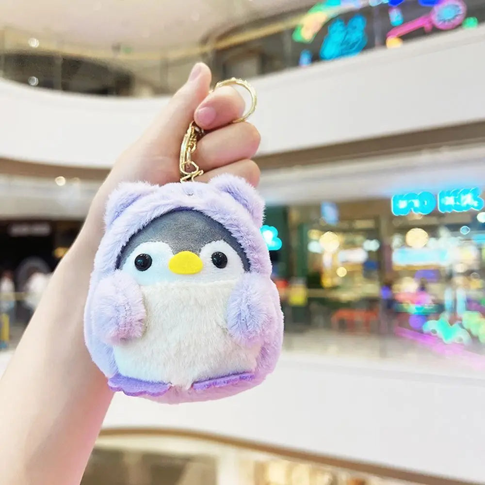 かわいいペンギンのぬいぐるみキーホルダー 観光帽子ペンギンキーホルダー 女の子へのギフト クリエイティブなスクールバッグキーホルダー