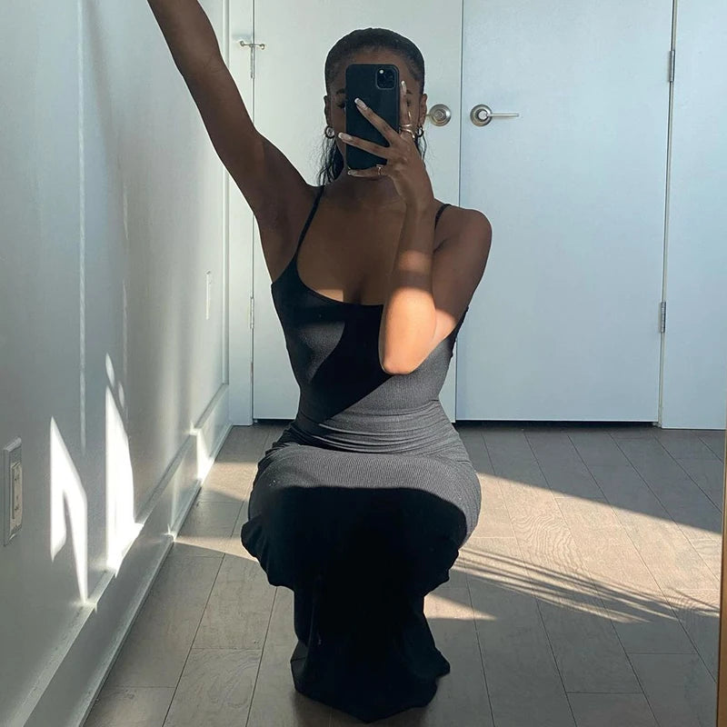 Elegant Bodycon Maxi Dress Women Summer 2024 Sleeveless Backless Sexy Outfits Party Club Sundress Black Birthday Dresses Clothes