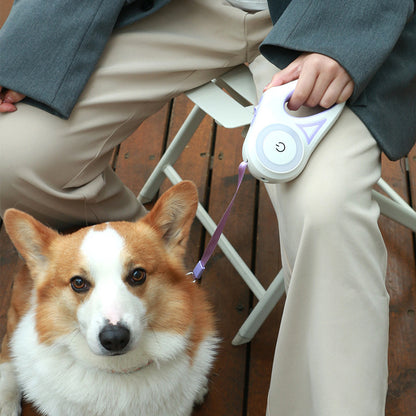 犬用リード 伸縮リード＆犬用首輪 スポットライト付き 自動 ペット用 犬・猫用 トラクションロープ 小型・中型犬向け ペット用品