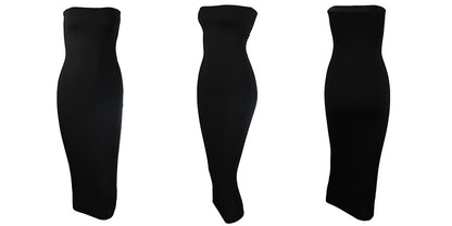 Bangniweigou Sexy Off Shoulder Tube Dress Summer Women Black White Basic Bodycon Sundress Strapless Stretchy Bandage Robe Femme
