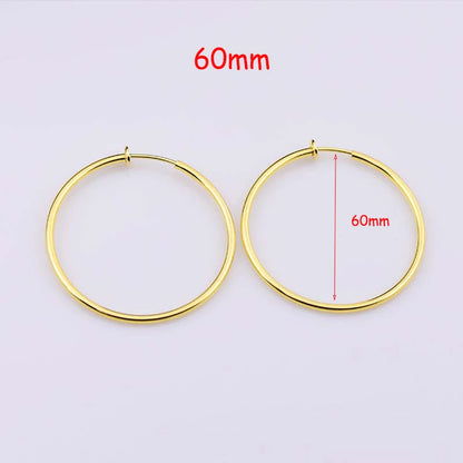 New Diameter 2/4/6cm Ear Clips Rings Punk Women Non-Pierced Hoop Earrings Houndstooth Goth Fake Clip-On Circle Earrings Jewelry