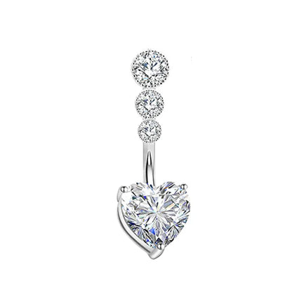 1PCS Crystal Belly Button Rings Surgical Steel Heart Navel Piercing Sexy Flower Belly Rings Body Piercing Ombligo Navel Rings