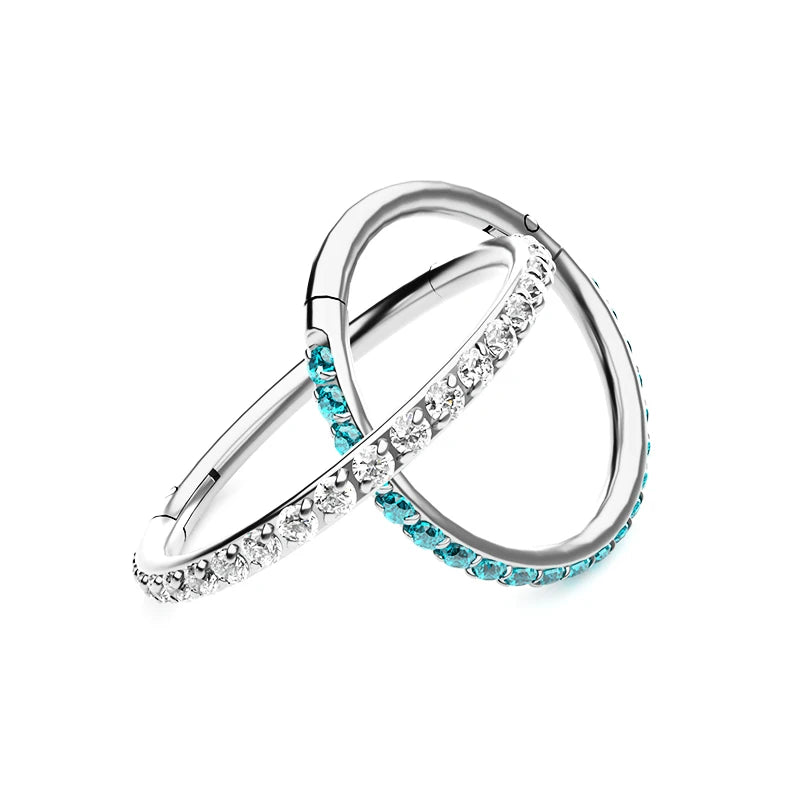 18G/16G Women's Round Earrings G23 F136 Titanium Nose Ring Hinge Clicker Open Diaphragm Nose Ring Fashion Lady Piercing Jewelry