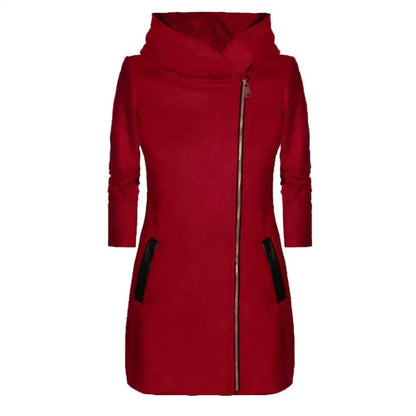 Fashion Women Jacket Zip up Long Sleeve Hooded Pocket Outerwear Coat Autumn Winter 2023