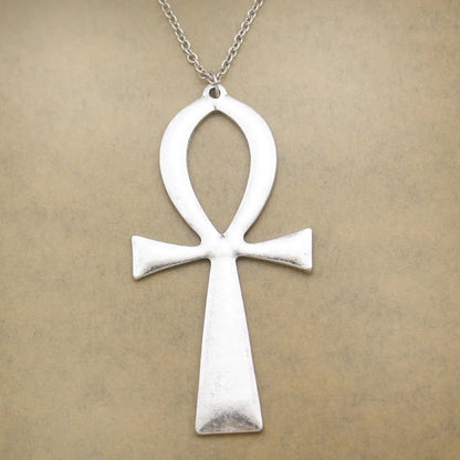10x5cm Vintage Egyptian Life Big Ankh Cross Pendant Long Chain Necklace Fashion Jewelry Men and Women Accessories Dropshipping