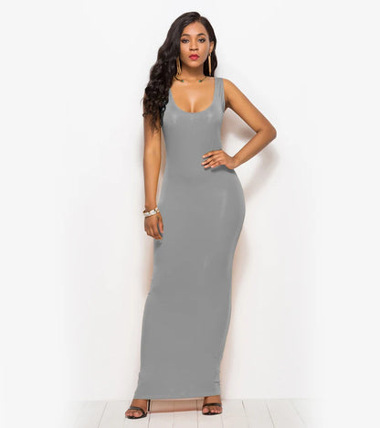 Sexy Summer Tank Women Dress 2023 Fashion Sleeveless Bodycon Evening Party Club Long Dresses Women Clothes Plus Size Femme Robe