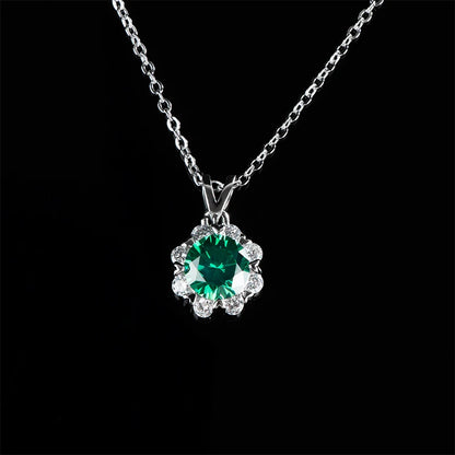 Cellacity Luxury  silver 925 jewelry pendant necklace with 2ct green color lab diamond gemstones or Women Jewelry Wedding Gift