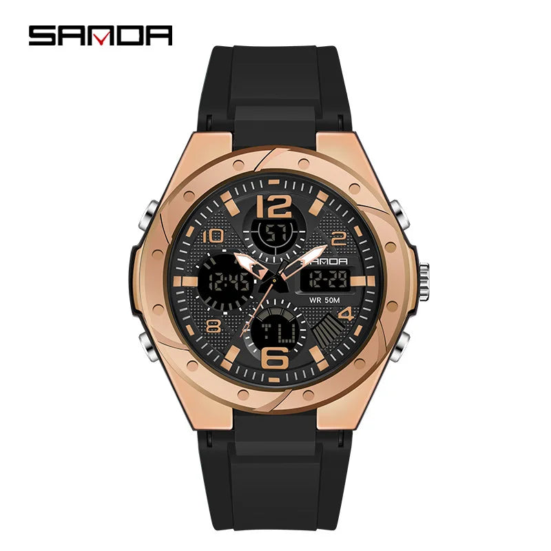 Luxury Rose Gold Women Men Digital Watches Fashion Stainless Steel LED Electronic Wristwatch Waterproof Sports watch