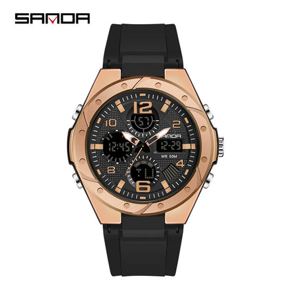 Luxury Rose Gold Women Men Digital Watches Fashion Stainless Steel LED Electronic Wristwatch Waterproof Sports watch