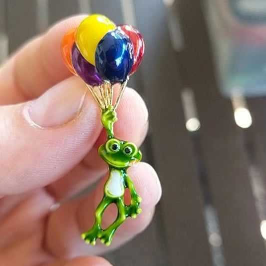 Funny Balloon Frog Brooches Animal Colorful Balloons Brooch Pins Woman Kids Party Jewelry Accessories Gifts