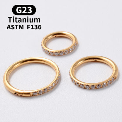 18G/16G Women's Round Earrings G23 F136 Titanium Nose Ring Hinge Clicker Open Diaphragm Nose Ring Fashion Lady Piercing Jewelry