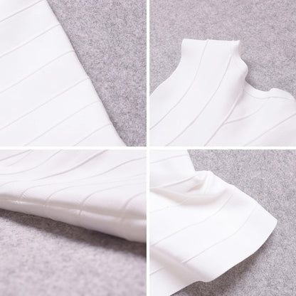 WillBeNice Quality Office Lady Fishtail White Bandage Crop Tops Tank Women Black Elastic Vest Luxury Sleeveless Bodyocn Camis