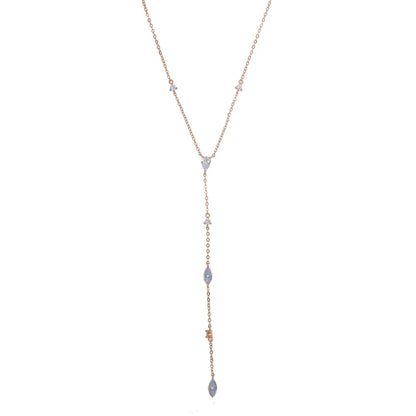 enamel evil eye charm necklace Cute lovely eye white cz link chain long Y lariat women sexy necklaces jewelry