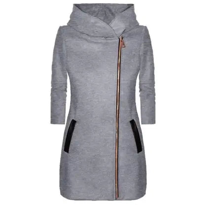 Fashion Women Jacket Zip up Long Sleeve Hooded Pocket Outerwear Coat Autumn Winter 2023