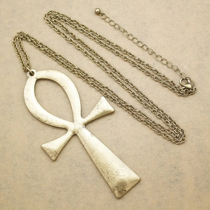 10x5cm Vintage Egyptian Life Big Ankh Cross Pendant Long Chain Necklace Fashion Jewelry Men and Women Accessories Dropshipping