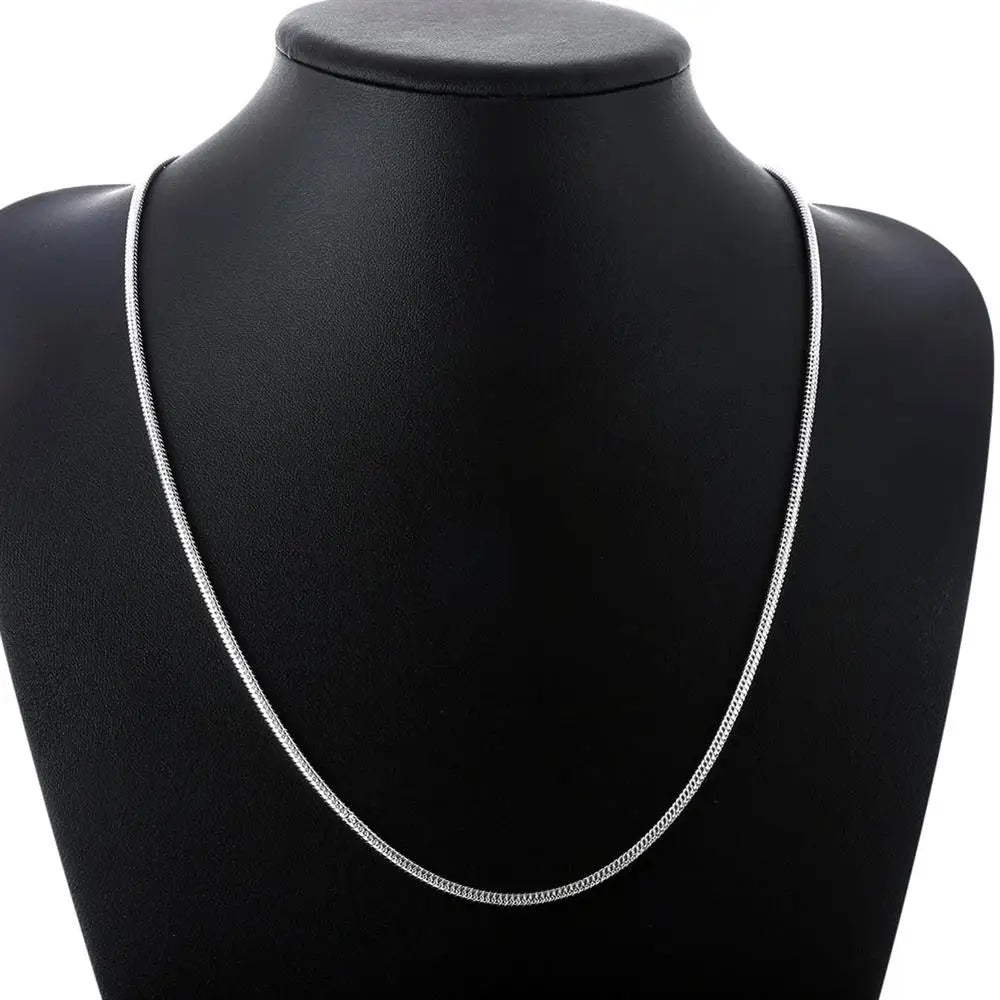 40-75cm 925スターリングシルバー 1MM/2MM/3MM ソリッドスネークチェーンネックレス メンズ レディース ファッションジュエリー ペンダント用 送料無料