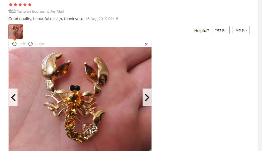 Decorative Imitated Rhinestone Garment Jewelry Brooch Bridal Wedding Imitated Crystal Animal Scorpion Brooch