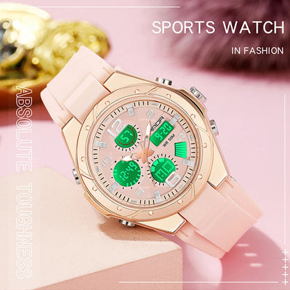 Luxury Rose Gold Women Men Digital Watches Fashion Stainless Steel LED Electronic Wristwatch Waterproof Sports watch