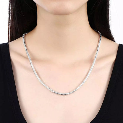 40-75cm 925スターリングシルバー 1MM/2MM/3MM ソリッドスネークチェーンネックレス メンズ レディース ファッションジュエリー ペンダント用 送料無料