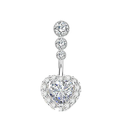 1PCS Crystal Belly Button Rings Surgical Steel Heart Navel Piercing Sexy Flower Belly Rings Body Piercing Ombligo Navel Rings