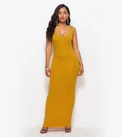 Sexy Summer Tank Women Dress 2023 Fashion Sleeveless Bodycon Evening Party Club Long Dresses Women Clothes Plus Size Femme Robe