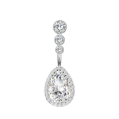 1PCS Crystal Belly Button Rings Surgical Steel Heart Navel Piercing Sexy Flower Belly Rings Body Piercing Ombligo Navel Rings