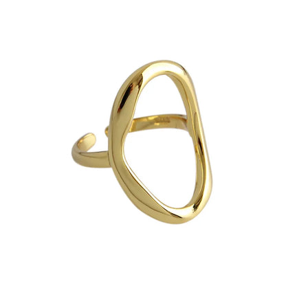 XIYANIKE Silver Color  Irregular Hollow Opening Rings for Women Couple Fashion Simple Geometric Party Jewelry Gifts