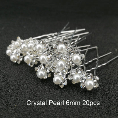 Bridal Wedding Hair Accessories Rhinestone Hair Pins Forks for Women Pearl Hairpins Bride Headpiece Party Jewelry Gift Dropship