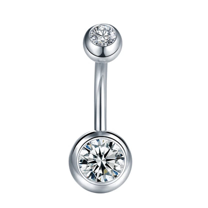 1PC 14G Belly Button Ring Navel Nombril Piercings Surgical Steel Ear Rings CZ Body Piercing Jewelry 10mm Bar For Women Piercings
