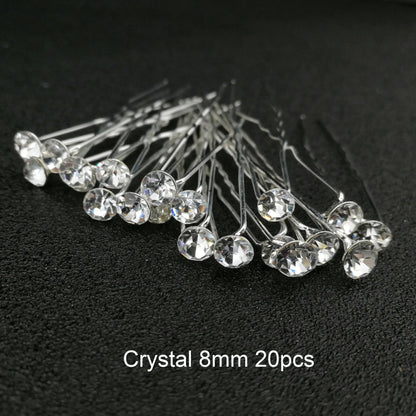 Bridal Wedding Hair Accessories Rhinestone Hair Pins Forks for Women Pearl Hairpins Bride Headpiece Party Jewelry Gift Dropship