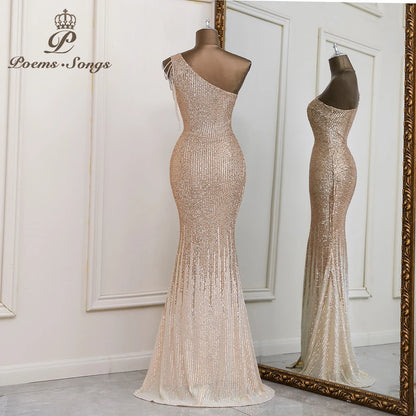 Sexy One shoulder style evening dresses prom dresses vestidos de fiesta robe de soiree de mariage  party dresses women evening