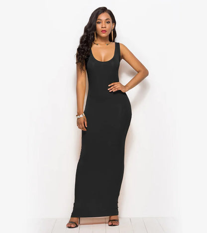 Sexy Summer Tank Women Dress 2023 Fashion Sleeveless Bodycon Evening Party Club Long Dresses Women Clothes Plus Size Femme Robe