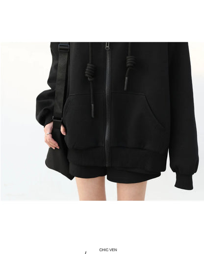 CHIC VEN Women's Hoodies Sweatshirts Casual Loose Sports Women Jackets Streetwear Female Coat Fashion Tops Spring Autumn 2022
